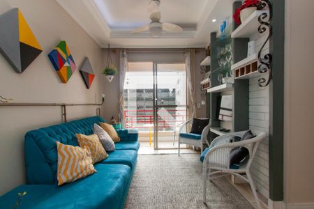 Sala de apartamento para alugar com 2 quartos, 78m² em Jardim Tres Marias, Guarujá