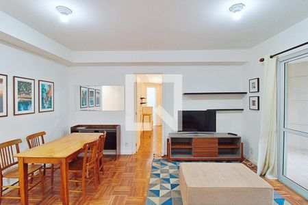 Apartamento para alugar com 63m², 1 quarto e 2 vagasSala