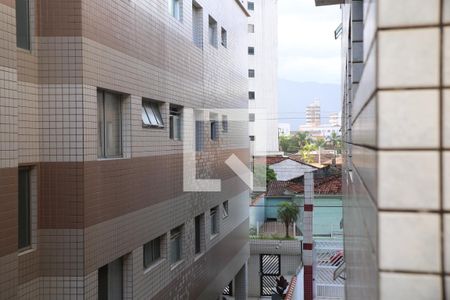 Sala vista de apartamento para alugar com 1 quarto, 44m² em Caiçara, Praia Grande