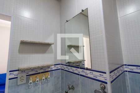 Detalhe do banheiro de kitnet/studio para alugar com 1 quarto, 24m² em Ocian, Praia Grande