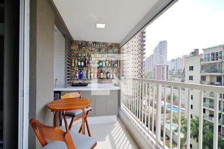 Varanda da Sala de apartamento à venda com 1 quarto, 44m² em Vila Andrade, São Paulo