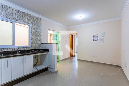 Sala e Cozinha de apartamento para alugar com 2 quartos, 48m² em Vila Linda, Santo André