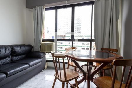 Detalhe da sala de apartamento para alugar com 1 quarto, 47m² em Boqueirão, Praia Grande