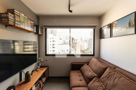 Sala - Janela Grande de apartamento à venda com 1 quarto, 90m² em Vila Buarque, São Paulo