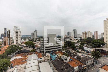 Varanda - Vista de apartamento à venda com 1 quarto, 28m² em Pinheiros, São Paulo