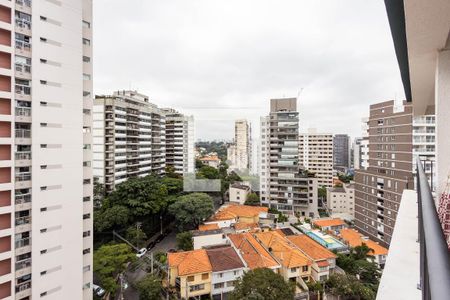 Varanda - Vista de apartamento à venda com 1 quarto, 30m² em Sumaré, São Paulo