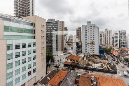 Varanda da Sala - Vista de apartamento à venda com 1 quarto, 45m² em Jardim Paulistano, São Paulo