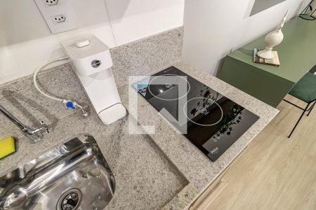 Sala e Cozinha -Cooktop de apartamento para alugar com 1 quarto, 33m² em Vila Mariana, São Paulo