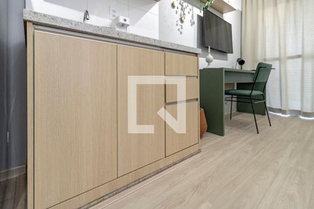 Sala e Cozinha - Armário de apartamento para alugar com 1 quarto, 33m² em Vila Mariana, São Paulo