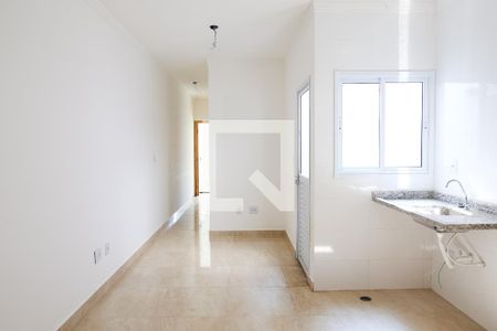 Sala e Cozinha de apartamento à venda com 1 quarto, 47m² em Parque das Nações, Santo André