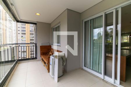 Varanda da Sala de apartamento para alugar com 1 quarto, 77m² em Vila Andrade, São Paulo