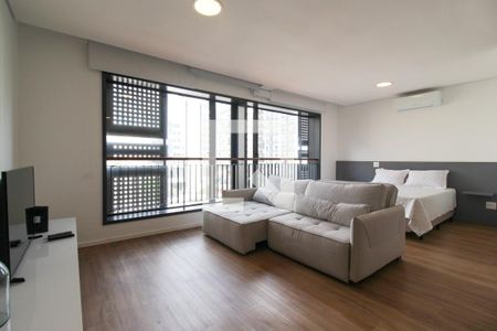 Sala de apartamento à venda com 1 quarto, 52m² em Indianópolis, São Paulo