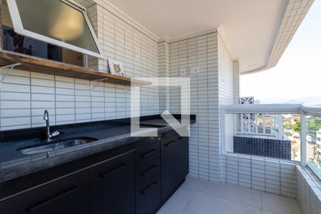 Varanda da sala de apartamento para alugar com 1 quarto, 60m² em Guilhermina, Praia Grande