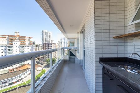 Varanda da sala de apartamento para alugar com 1 quarto, 60m² em Guilhermina, Praia Grande