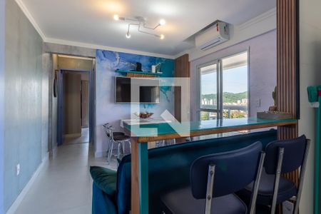 Sala/cozinha de apartamento para alugar com 1 quarto, 60m² em Guilhermina, Praia Grande