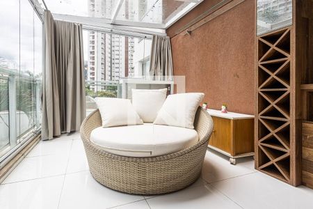 Varanda da Sala de apartamento à venda com 1 quarto, 62m² em Paraíso, São Paulo