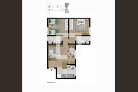 Apartamento à venda com 43m², 2 quartos e 1 vaga