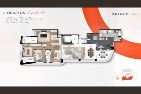 Apartamento à venda com 182m², 4 quartos e 4 vagas