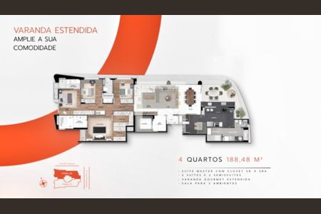 Apartamento à venda com 182m², 4 quartos e 4 vagas