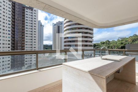 Varanda gourmet de apartamento à venda com 4 quartos, 377m² em Vale do Sereno, Nova Lima