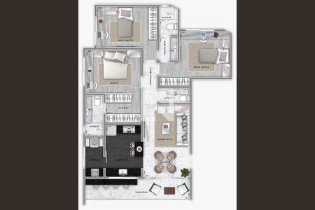 Apartamento à venda com 3 quartos, 125m² em Lourdes, Belo Horizonte