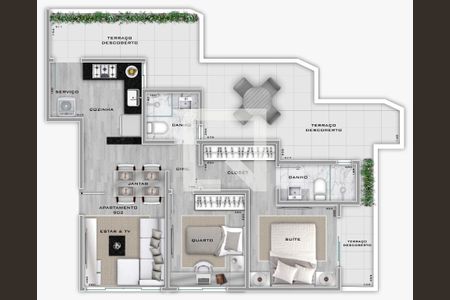 Apartamento à venda com 3 quartos, 109m² em Lourdes, Belo Horizonte