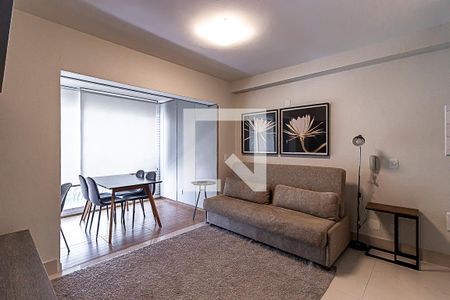 Sala e Cozinha de kitnet/studio à venda com 1 quarto, 41m² em Indianópolis, São Paulo