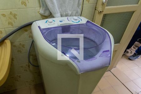 Detalhe do banheiro/área de serviço de kitnet/studio para alugar com 1 quarto, 31m² em Boqueirão, Praia Grande