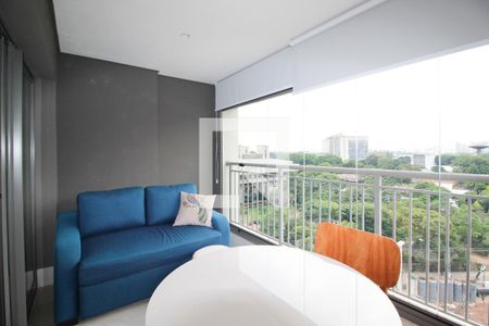 Varanda Studio de kitnet/studio para alugar com 1 quarto, 35m² em Indianópolis, São Paulo