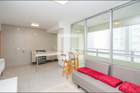 Sala de apartamento à venda com 1 quarto, 50m² em Vila da Serra, Nova Lima