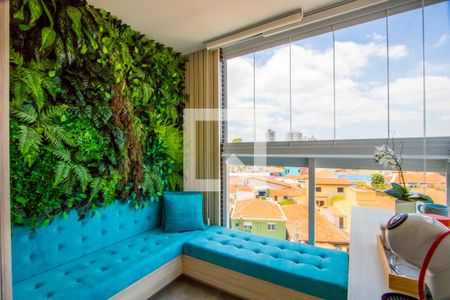 Varanda da sala de apartamento à venda com 2 quartos, 61m² em Paraíso, Santo André