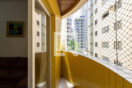 Varanda da sala de apartamento para alugar com 1 quarto, 58m² em Canto do Forte, Praia Grande