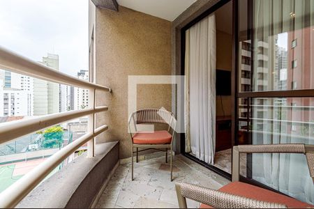 Varanda da Sala de apartamento para alugar com 1 quarto, 54m² em Bela Vista, São Paulo