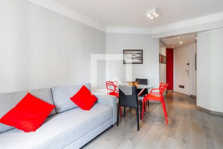 Sala de apartamento para alugar com 1 quarto, 45m² em Indianópolis, São Paulo