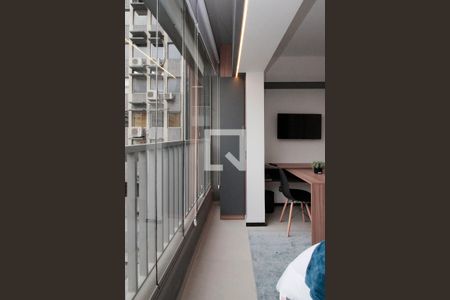 Varanda de kitnet/studio para alugar com 0 quarto, 21m² em República, São Paulo