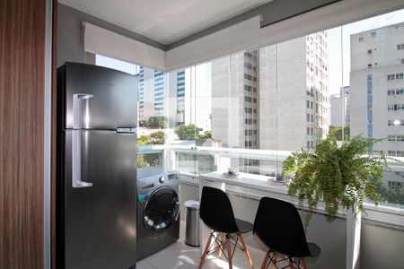 Varanda / Cozinha de kitnet/studio para alugar com 0 quarto, 29m² em Bela Vista, São Paulo