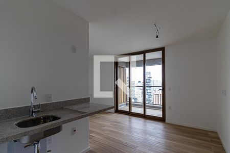 Sala/Cozinha/Quarto de apartamento para alugar com 1 quarto, 28m² em Vila Nova Conceição, São Paulo