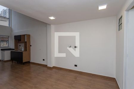 Sala com cozinha integrada  de apartamento para alugar com 1 quarto, 47m² em Centro, Diadema