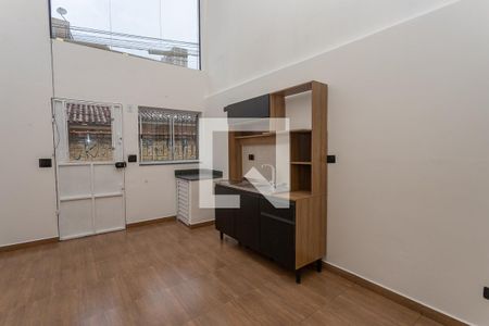 Sala com cozinha integrada  de apartamento para alugar com 1 quarto, 47m² em Centro, Diadema