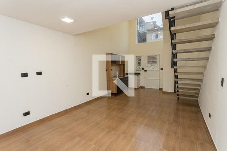 Sala integrada com a cozinha de apartamento para alugar com 1 quarto, 49m² em Centro, Diadema