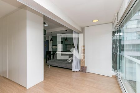 Varanda da Sala de apartamento para alugar com 1 quarto, 49m² em Campo Belo, São Paulo