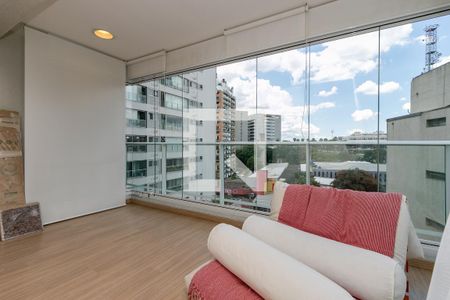 Varanda da Sala de apartamento para alugar com 1 quarto, 49m² em Campo Belo, São Paulo