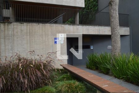 Studio à venda com 44m², 1 quarto e 1 vagaFachada e Plaquinha