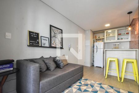 Sala  de apartamento para alugar com 1 quarto, 38m² em Campo Belo, São Paulo