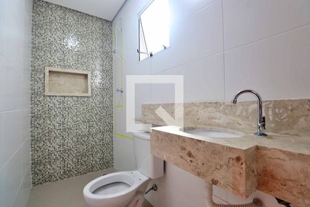 Banheiro da Suíte de apartamento à venda com 2 quartos, 59m² em Campestre, Santo André