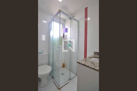 Banheiro do Quarto 1 - Suíte de apartamento à venda com 2 quartos, 57m² em Vila Valparaiso, Santo André