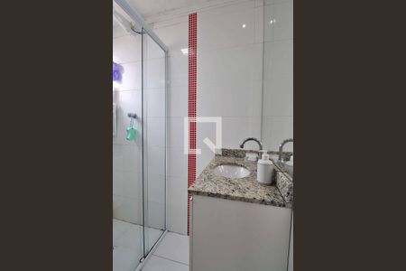 Banheiro do Quarto 1 - Suíte de apartamento à venda com 2 quartos, 57m² em Vila Valparaiso, Santo André