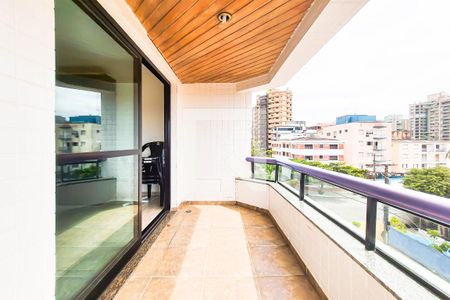 Varanda da Sala de apartamento para alugar com 3 quartos, 165m² em Balneario Guarujá, Guarujá