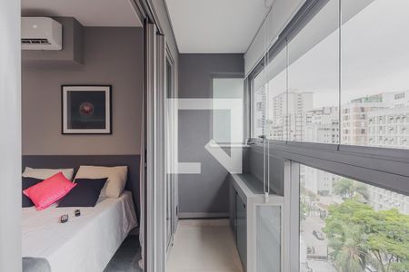 Varanda de kitnet/studio para alugar com 1 quarto, 19m² em Jardim Paulista, São Paulo