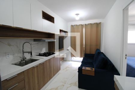 Sala/Cozinha - Armários  de kitnet/studio à venda com 1 quarto, 29m² em Barra Funda, São Paulo